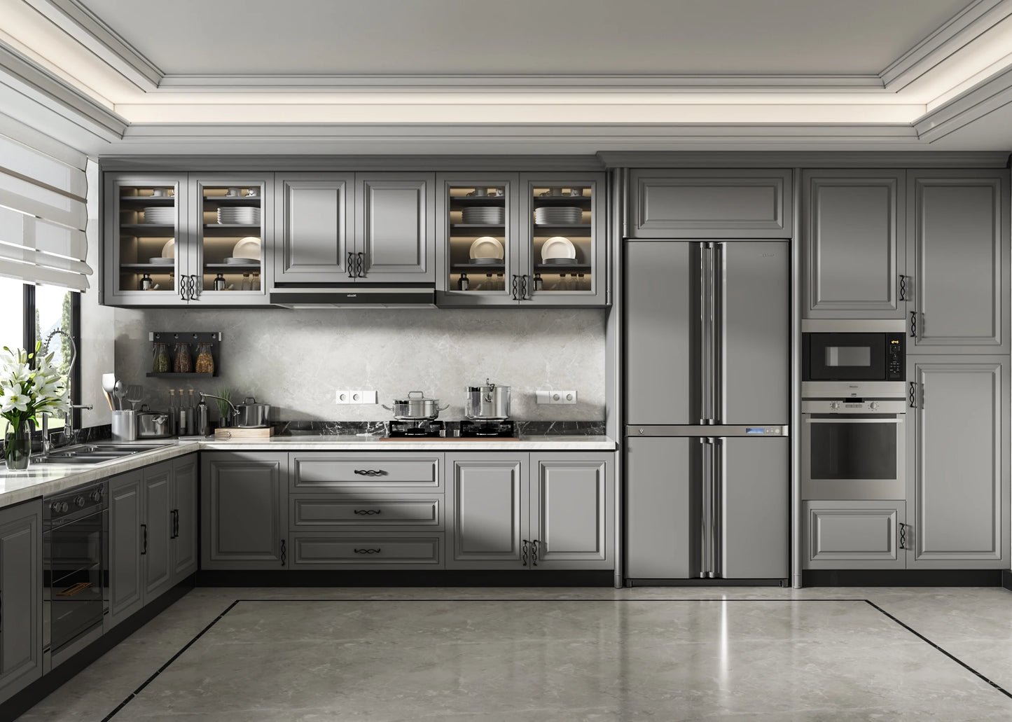 Handmade Stainless Steel Single Bowl Waterfall Sink Faucet Nano Surface with Four Holes Multifunctional Square Shape for Kitchen