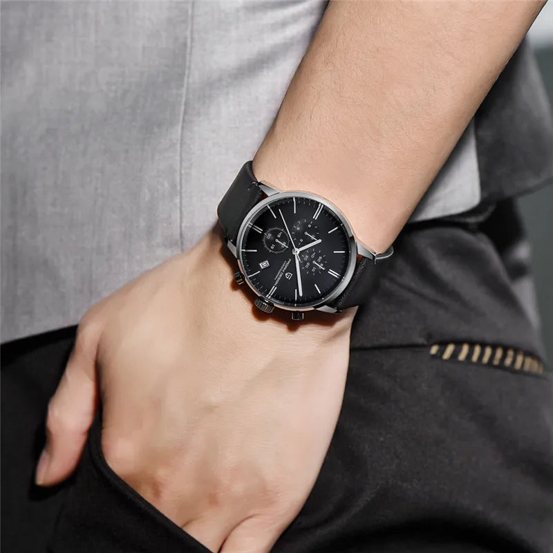 PAGANI DESIGN 2025 New Luxury Fashion Sapphire Japan VK67 Mens Watches Quartz Pointer Chronograph Waterproof Wrist Accessories