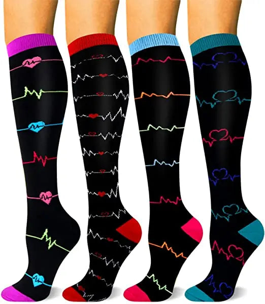 Wholesale 20-30mmhg Running Sport Socks Men Women Athletic Fun Stocking Knee High Nurse Compression Socks