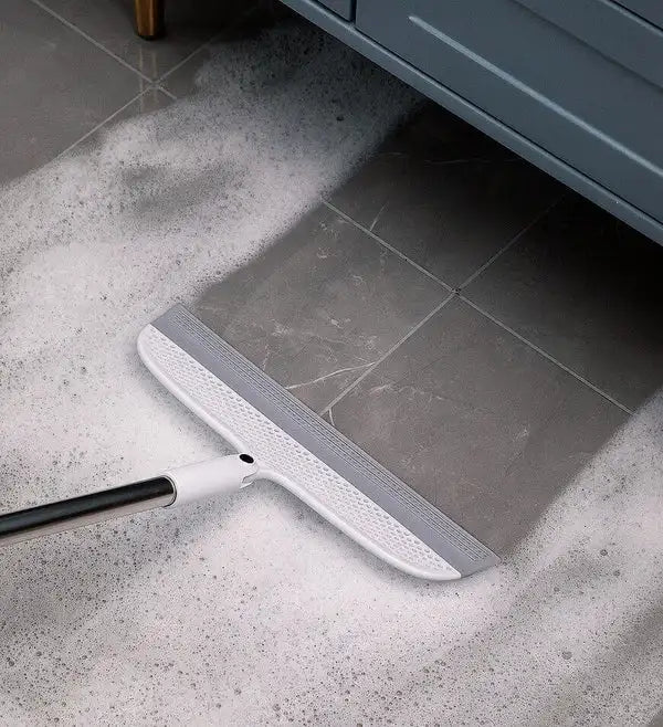 Vassoura mágica JOYBOS de 50 polegadas, 2 em 1, com lâmina removível em silicone, ideal para limpeza a seco e limpeza de pavimentos.