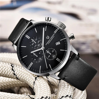 PAGANI DESIGN 2025 New Luxury Fashion Sapphire Japan VK67 Mens Watches Quartz Pointer Chronograph Waterproof Wrist Accessories