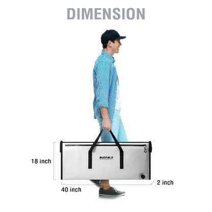 Buffalo Gear Insulated Fish Cooler Bag 40*18in Waterproof Zip Fishing Kill Keep Ice Cold Fresh Portable Custom Fish Cooler Bag
