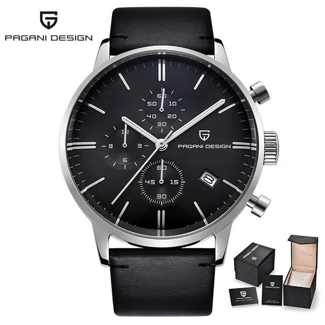 PAGANI DESIGN 2025 New Luxury Fashion Sapphire Japan VK67 Mens Watches Quartz Pointer Chronograph Waterproof Wrist Accessories
