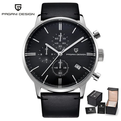 PAGANI DESIGN 2025 New Luxury Fashion Sapphire Japan VK67 Mens Watches Quartz Pointer Chronograph Waterproof Wrist Accessories