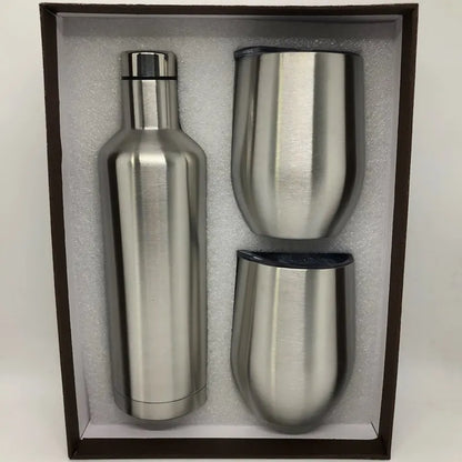 Wine Bottle Gift Box Set 304 Stainless Steel 12oz Eggshell Champagne Insulation Mug