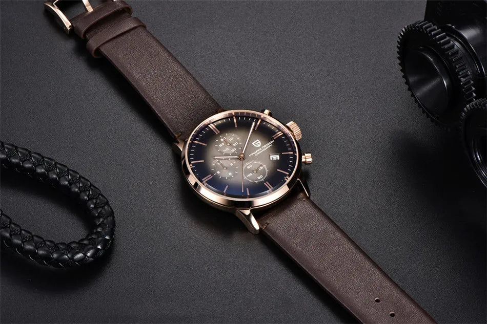 PAGANI DESIGN 2025 New Luxury Fashion Sapphire Japan VK67 Mens Watches Quartz Pointer Chronograph Waterproof Wrist Accessories