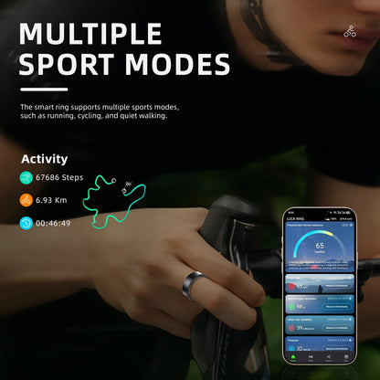 Hyperliving Anel Inteligente Personalizado para a Saúde com Logótipo OEM, Controlado por Aplicação, Resistente à Água 5ATM, Dispositivo Vestível para Galaxy