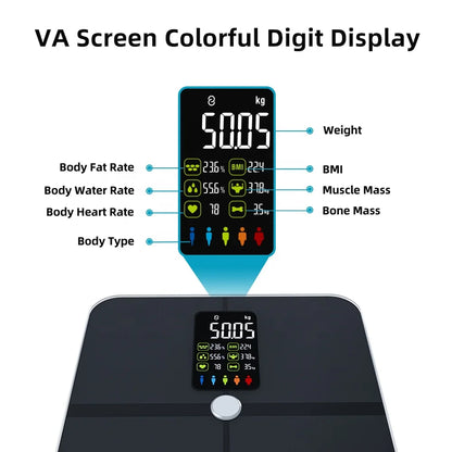 Welland Big VA Screen BMI Analyzer Electronic Smart Body Fat Weighing Scale
