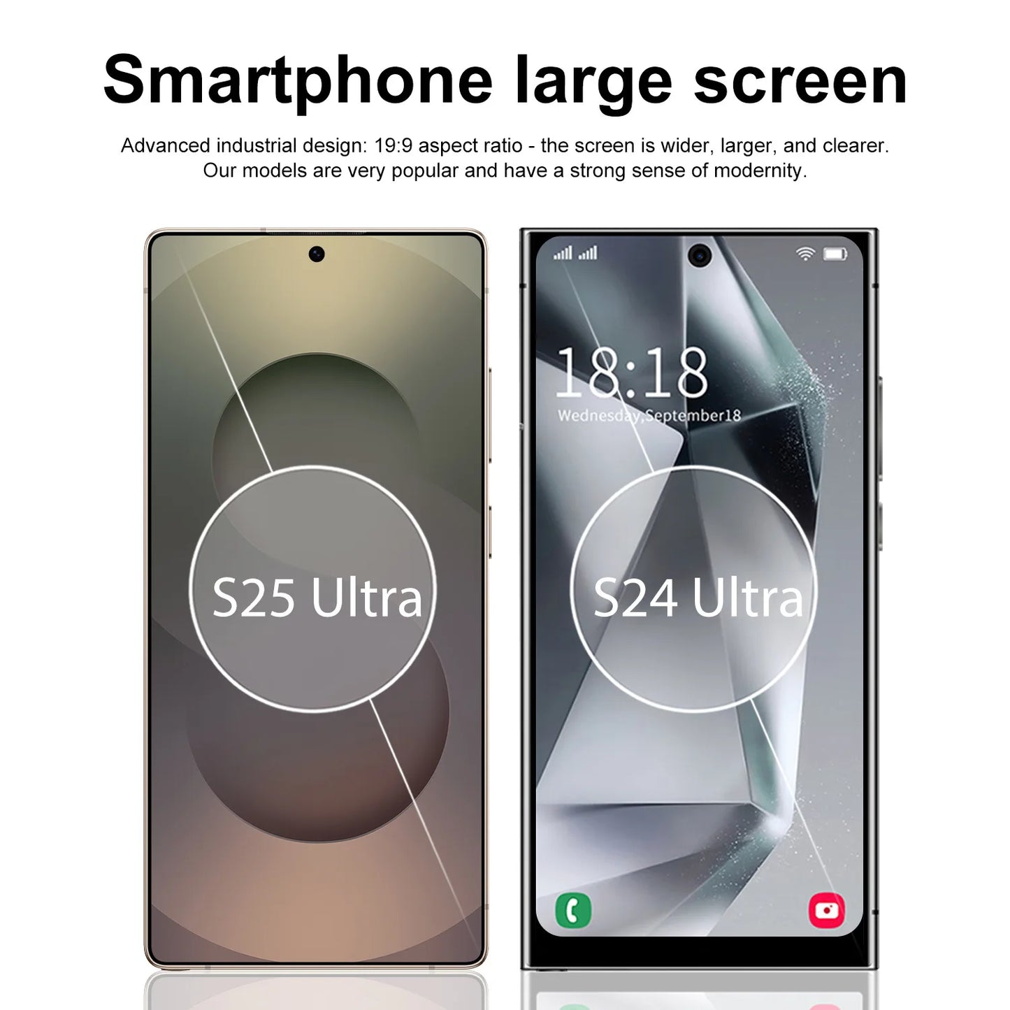Factory Price S25 Ultra 16GB+1TB Android Big Screen phone  Dual SIM LTE Mobile Phone  Model S25 with Full HD Screen 108MP Camera
