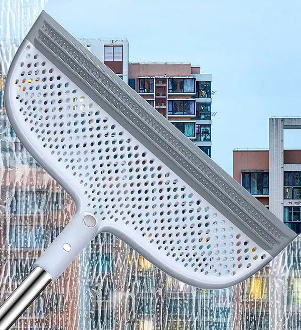 Vassoura mágica JOYBOS de 50 polegadas, 2 em 1, com lâmina removível em silicone, ideal para limpeza a seco e limpeza de pavimentos.