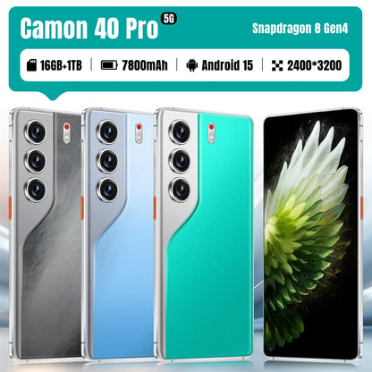 Camon 40 Pro 5G Smartphone Original Unlocked 7.3-Inch HD Display 90Hz Refresh Rate 4G/5G Dual Card Decacore Mobile Phone