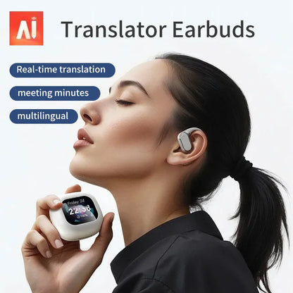 New LCD Ows AI Earphone Online Instant Voice Translation Headphone AI translator earbuds real time 144 language earphone