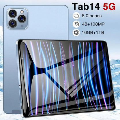 High-Performance Tab14 5G Tablet 8'' 1280x800 4+64GB 6000mAh 2MP+5MP 15H Video Playback for Education Kids Entertainment