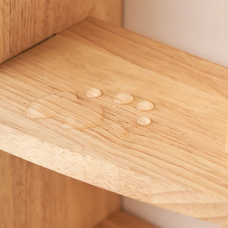 Custom Round Wall Mounted Curio Shelf - Chinese Style Solid Rubber Wood Display Rack for Tea Set/Living Room Decor