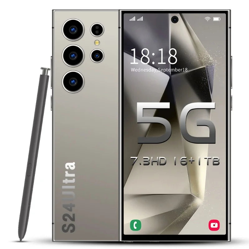 Recomendo vivamente o smartphone Galaxy S24 Ultra com 16 GB de RAM e 1 TB de armazenamento, ecrã de 7,3 polegadas, desbloqueado, com S-Pen, 4G, Wi-Fi e sistema Android (S23/S24).