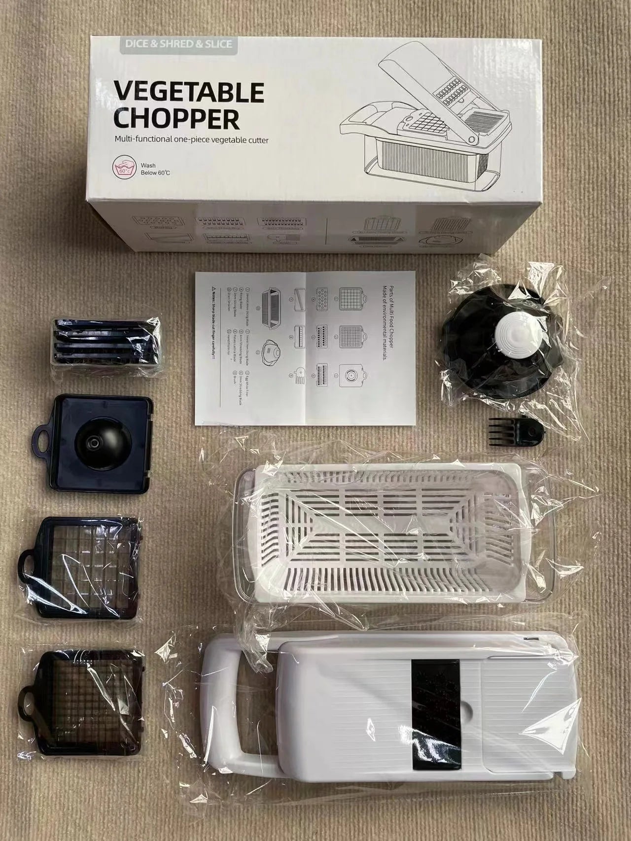 Factory Wholesale Kitchen Accessories 14 in 1 Food Cutter Veggie Onion Chopper Mandoline Slicer Multifunctional Vegetable Cutter