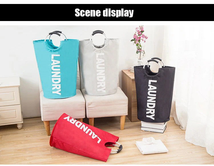 Lavinia Lightweight Home Storage Collapsible Fabric Laundry Hamper Laundry Bag Folding Laundry Basket