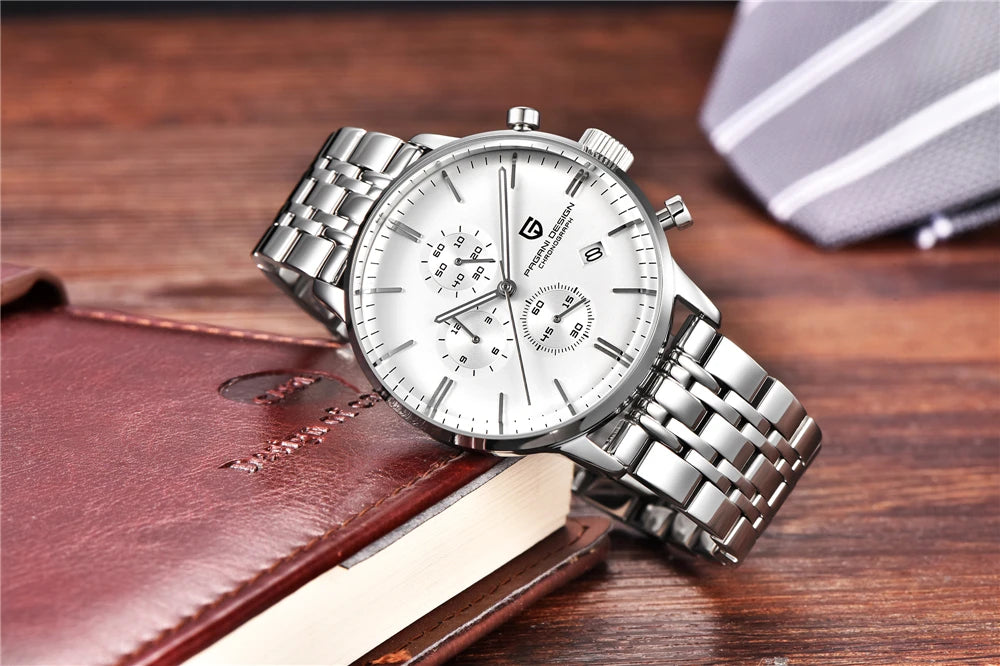 PAGANI DESIGN New Men Watches Multi time zone Quartz Business watch Auto Date Men Watches Japan Movt Watch Men Chronograph Gift