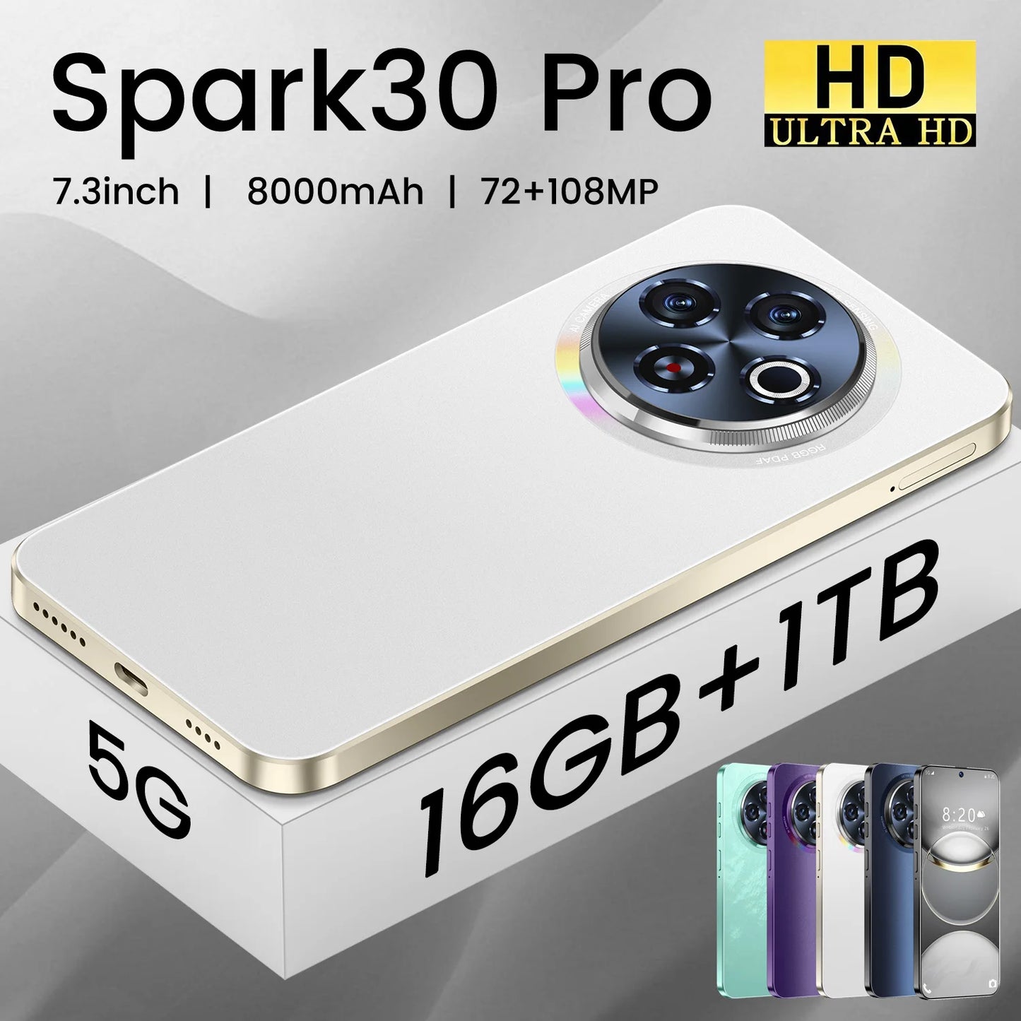 Hot Selling Tecno Spark 30 Pro 4G Smartphone with Original HD Screen and Dual SIM Card Android MTK Processor Used Mobile Phone