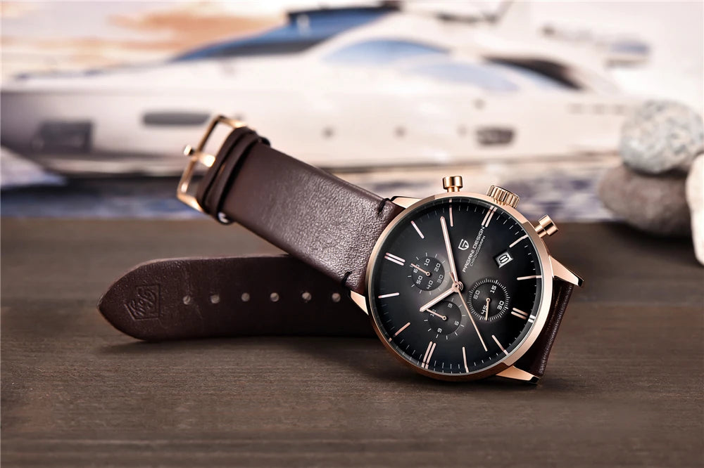 PAGANI DESIGN New Men Watches Multi time zone Quartz Business watch Auto Date Men Watches Japan Movt Watch Men Chronograph Gift