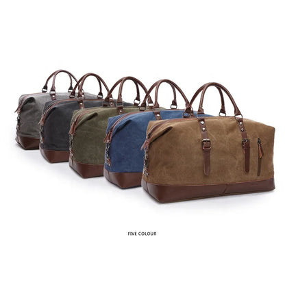 ZUOLUNDUO Large Canvas Weekender Duffle Bag with Shoe Compartment Gym Travel Fitness Sport Bag Gym Men