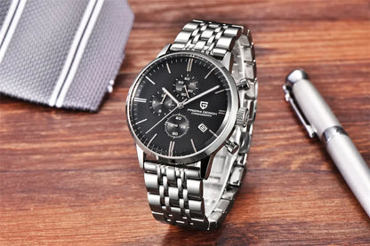 PAGANI DESIGN 2025 New Luxury Fashion Sapphire Japan VK67 Mens Watches Quartz Pointer Chronograph Waterproof Wrist Accessories