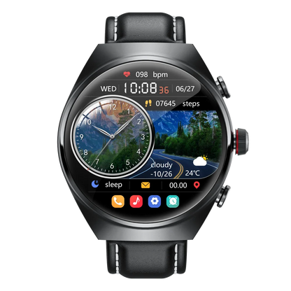 2025 New Best Smart Watch Leather Band with Earbuds 2 in 1 Headphones and Smartwatch Fitness Tracker with Heart Rate Monitor