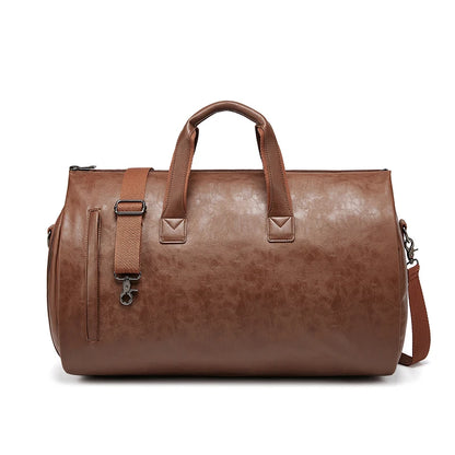 Wholesale Outdoor PU Leather Luggage Travel Bag Business Suit Bag Men Duffel Travelling Bag