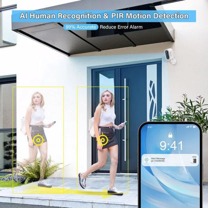 DB Jennov 2K 3MP Outdoor Wireless Home Security Camera Battery Powered Solar CCTV for Home Use