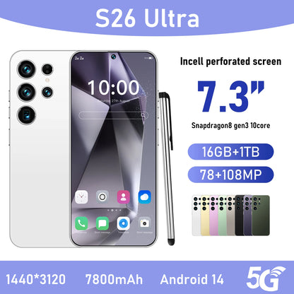 2025 New Original Phones S26 ultra 5g Smartphones 22GB+2TB 5G Dual SIM Cellphone Mobile Phone Face Unlock Android 14 5G Phone