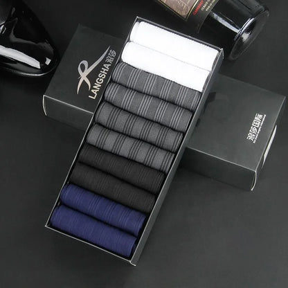 Wholesale 10 Pairs Gift Box Set Summer Thin Socks Ice Silk Sheer Business Dress Socks for Men