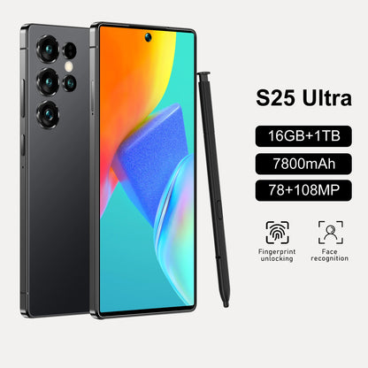 Factory Price S25 Ultra 16GB+1TB Android Big Screen phone  Dual SIM LTE Mobile Phone  Model S25 with Full HD Screen 108MP Camera