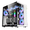 2021 ATX M-AXT RGB Fan LED Lights PC Gaming Computer Case Desktop