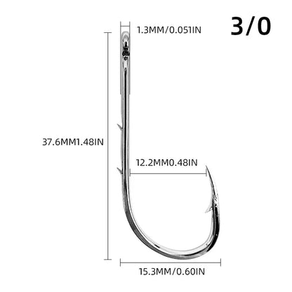 1000pcs 92247 Octopus Beak Baitholder Fishing Hooks Carbon Steel Barbed Offset Octopus Circle Hooks for Saltwater Freshwater