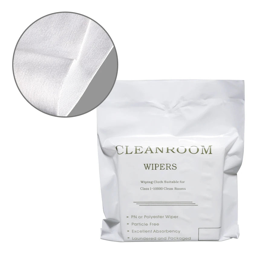 6''*6'' Low Lint Microfiber Cleaning Cloth Laser Cut Class 100 Non-Dust for Cleanroom Square Shape in Plain Style