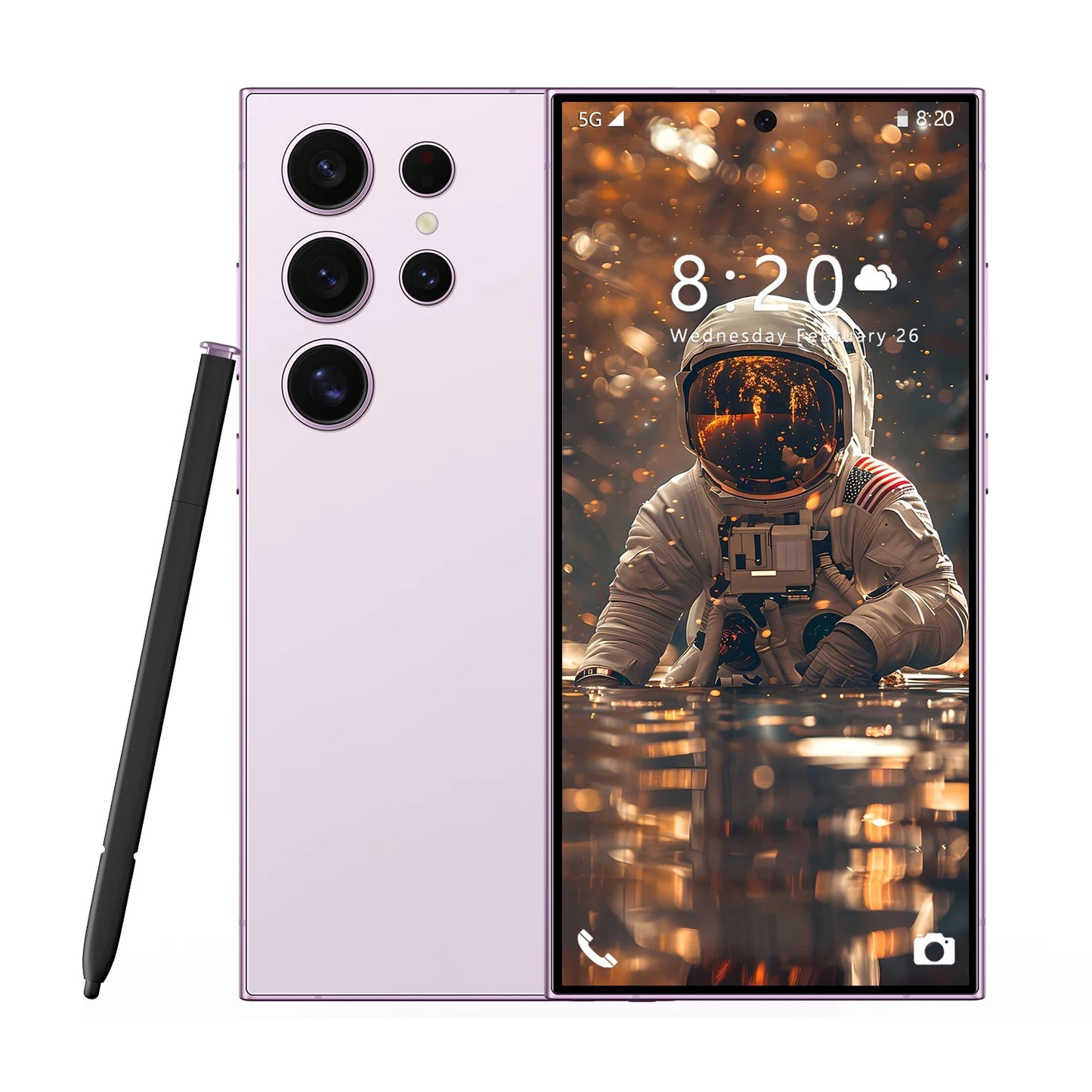 Smartphone Premium S24 ULTRA com 16GB de RAM e 1TB de armazenamento, ecrã HD, 5G LTE + CDMA, câmara traseira de 108MP, desbloqueio facial e Dual SIM.