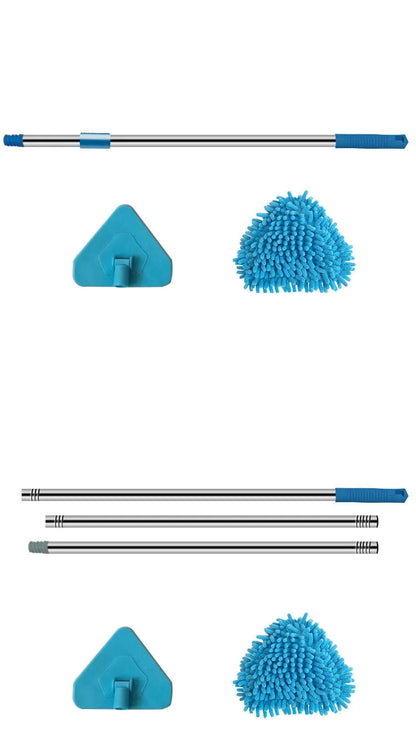 360 Degree Microfiber Dust Wall Mop Stick with Extensible Magic Handle Indoor Cleaning Flat Triangle Plastic Broom