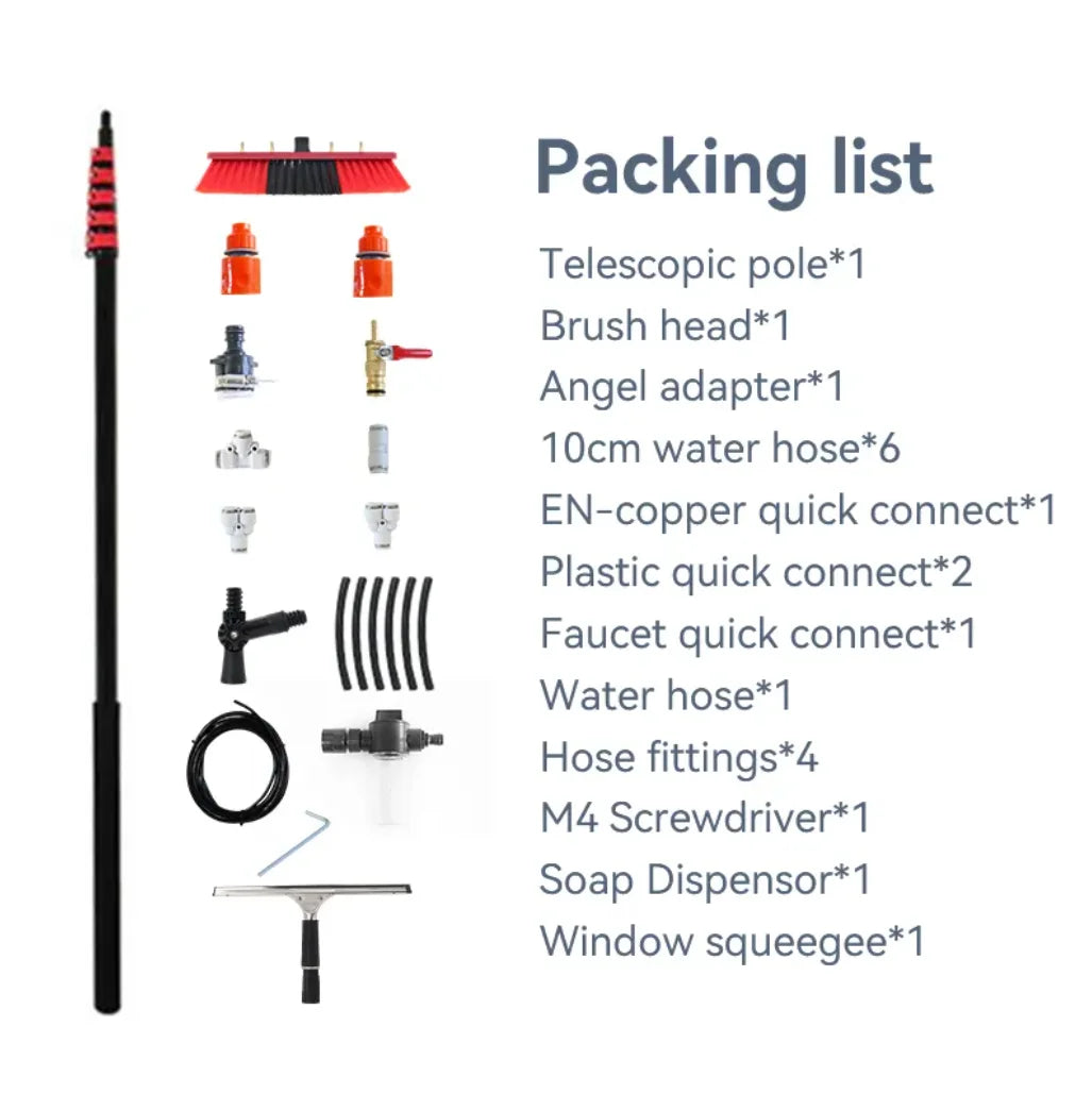 35cm Telescopic Rod Cleaning Kit with Durable Metal Solar Panel Cleaning Brush Eco-Friendly Window Equipment with Solar Panels