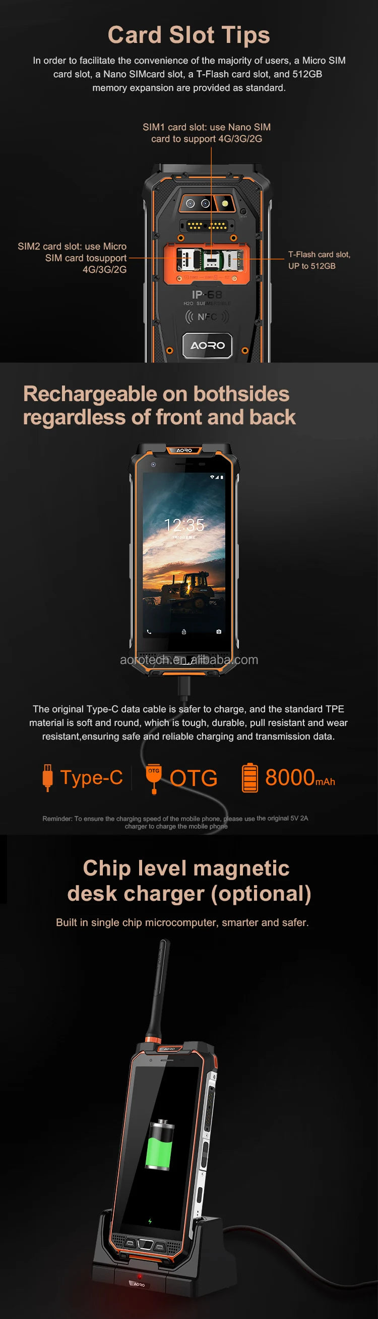 Explosion Proof Intrinsically Safe Zone 2 ATEX IP68 Waterproof Smartphone with NFC QWERTY Keyboard LTE/GSM/CDMA Compatibility