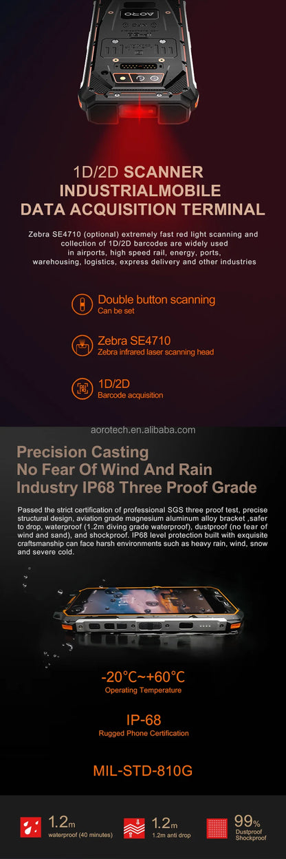 Explosion Proof Intrinsically Safe Zone 2 ATEX IP68 Waterproof Smartphone with NFC QWERTY Keyboard LTE/GSM/CDMA Compatibility