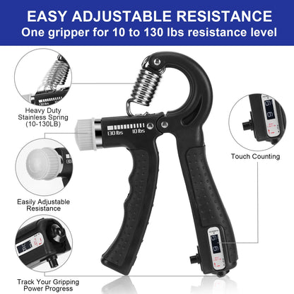Gym at Home  Strengthener Wrist Finger and Fore Arm Exerciser Power Grip  With Counting Metal Hand Grips Strengthener