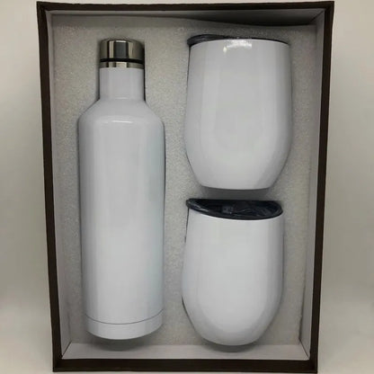 Wine Bottle Gift Box Set 304 Stainless Steel 12oz Eggshell Champagne Insulation Mug