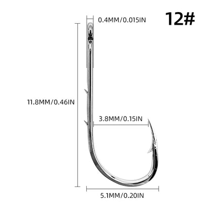 1000pcs 92247 Octopus Beak Baitholder Fishing Hooks Carbon Steel Barbed Offset Octopus Circle Hooks for Saltwater Freshwater