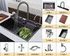 High Quality Modern Smart Multifunction Stainless Steel 304 Waterfall Sink Handmade Undermount Kitchen Counter Installation