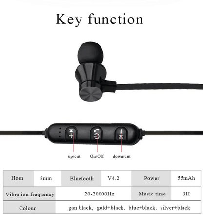 Best quality headset XT11 Magnetic In-Ear Wireless BT V4.2 Earphones for smartphone headphone  Magnet metal neck sport Earphone