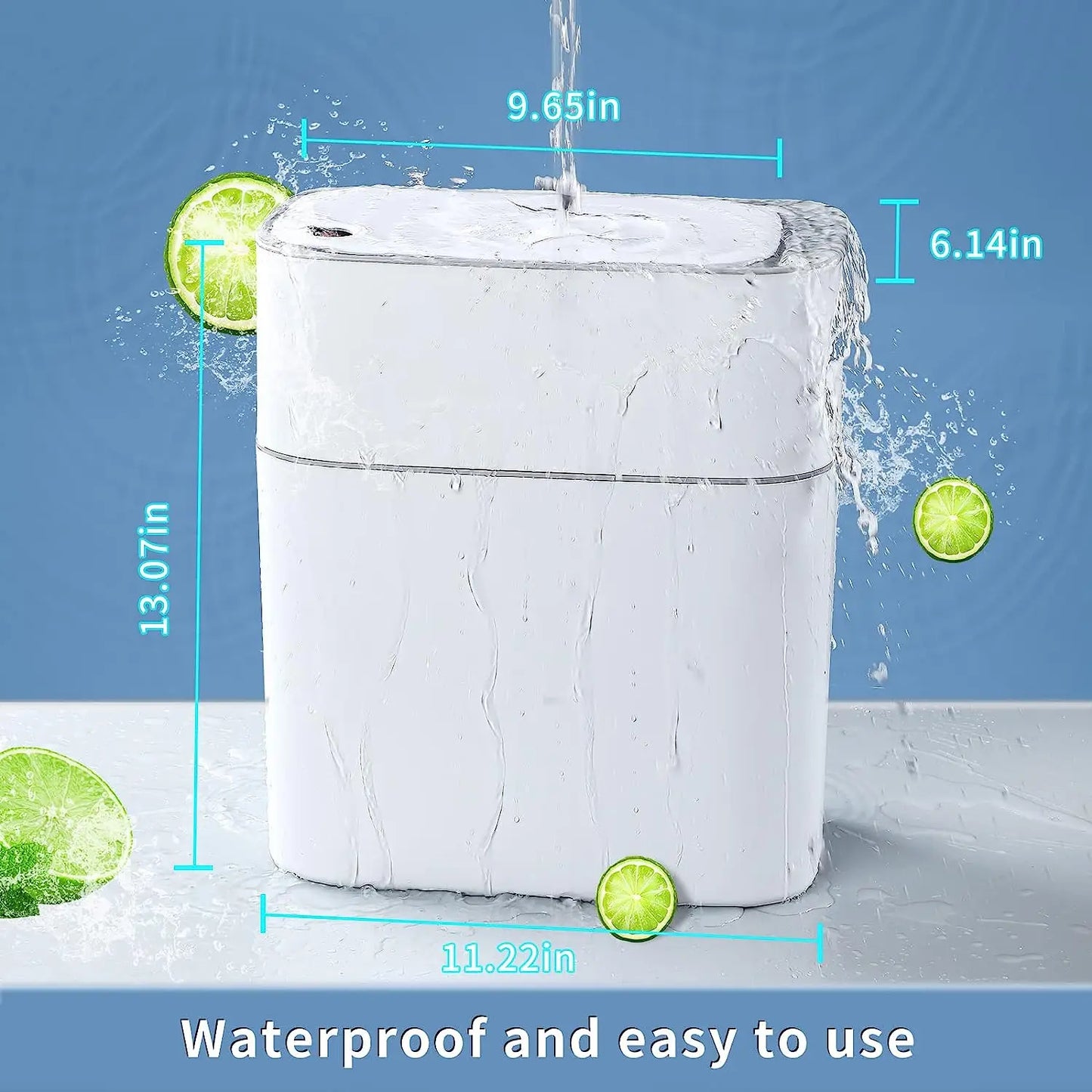 Caixote do lixo inteligente Joybos com sensor de indução, popular caixote do lixo retangular em ABS para uso interior/exterior/quarto/casa de banho, design moderno.