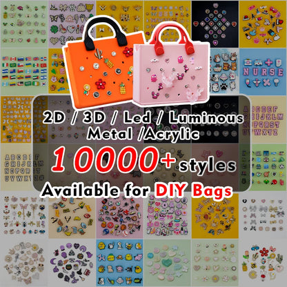 Fashion EVA Tote Bag for Women with Adjustable Strap Waterproof Laptop Handbag for Travel or School Clog Charm Handbag USA Stock