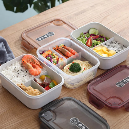 School Office Reusable Microwaveable Meal Prep Food Storage Container BPA-free PP 3 Compartment Plastic Bento Lunch Box for Kids