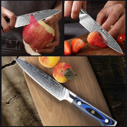 Yangjiang G10 Damascus Kitchen Knife Set Luxurious Wood Handle Vegetables Slicer Slicing Meat Nakiri Fruit Knives