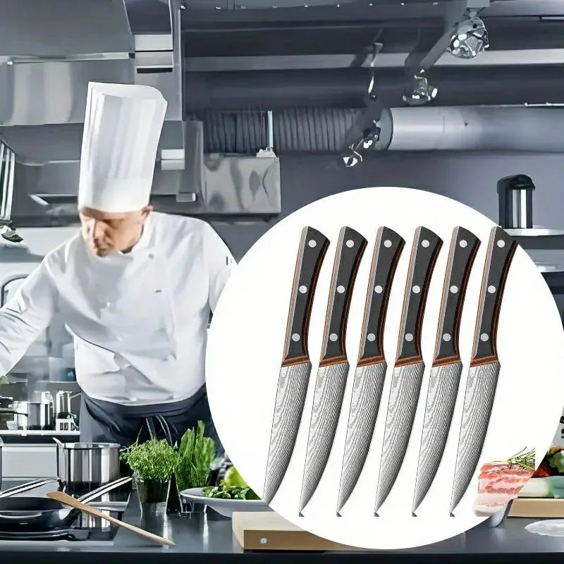 Manufactory Company's Custom 4-Piece Fruit Carving Knife Set Non-Stick Metal Pattern Blade Kitchen SS3CR13 Slicer Knives